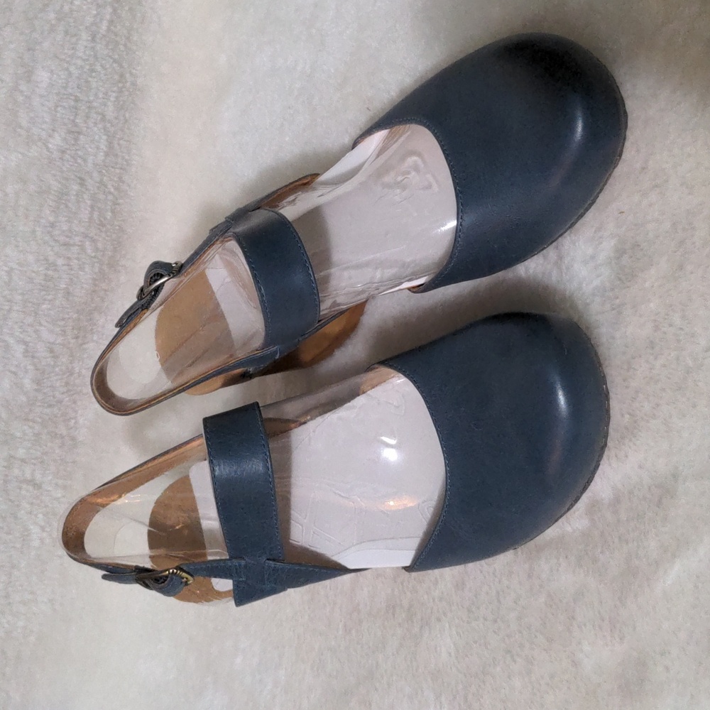 Dansko Mary Jane Clog Sandals blue size 39